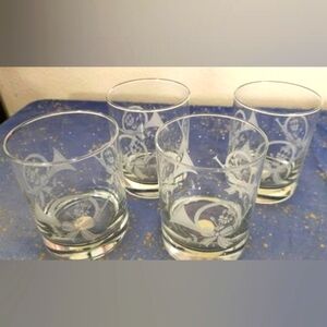1988 Princess House French Horn Design Crystal set of 4